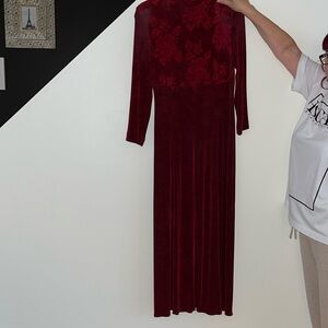 Beautiful Red Burgundy Maxi Dress sz 12